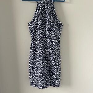 Tommy Bahama Blue and White Patterned Mini Dress